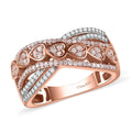 Natural Pink and White Diamond (I3) Ring in 18K Vermeil RG Over Sterling Silver (Size 10.0) 0.50 ctw - Sticky add to cart bar