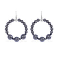 Terahertz Beaded Hoop Earrings in Stainless Steel 75.00 ctw - Sticky add to cart bar