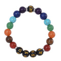 Multi Gemstone 170.00 ctw Beaded Stretch Chakra Bracelet in Stainless Steel - Sticky add to cart bar
