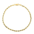 14K Yellow Gold 3.15mm Diamond-Cut Rope Chain Bracelet (8.00 In) 2.60 Grams - Sticky add to cart bar