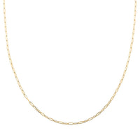 14K Yellow Gold Paperclip Chain Necklace 20 Inches 3 Grams