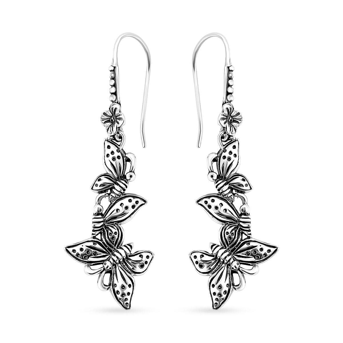 TLV Bali Legacy Sterling Silver Butterfly Earrings (5.15 g)