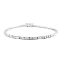 NY Closeout 14K White Gold I1-I2 Diamond Tennis Bracelet (6.50 In) 5.55 Grams 2.00 ctw
