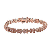 Uncut Natural Pink Diamond Bracelet in 18K Vermeil RG Over Sterling Silver (7.25 In) 1.50 ctw