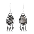 Artisan Crafted White Buffalo 8.00 ctw Fish Hook Earrings in Black Oxidized Sterling Silver - Sticky add to cart bar