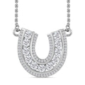 Moissanite 1.75 ctw Horseshoe Necklace in Rhodium Over Sterling Silver 18 Inches - Sticky add to cart bar