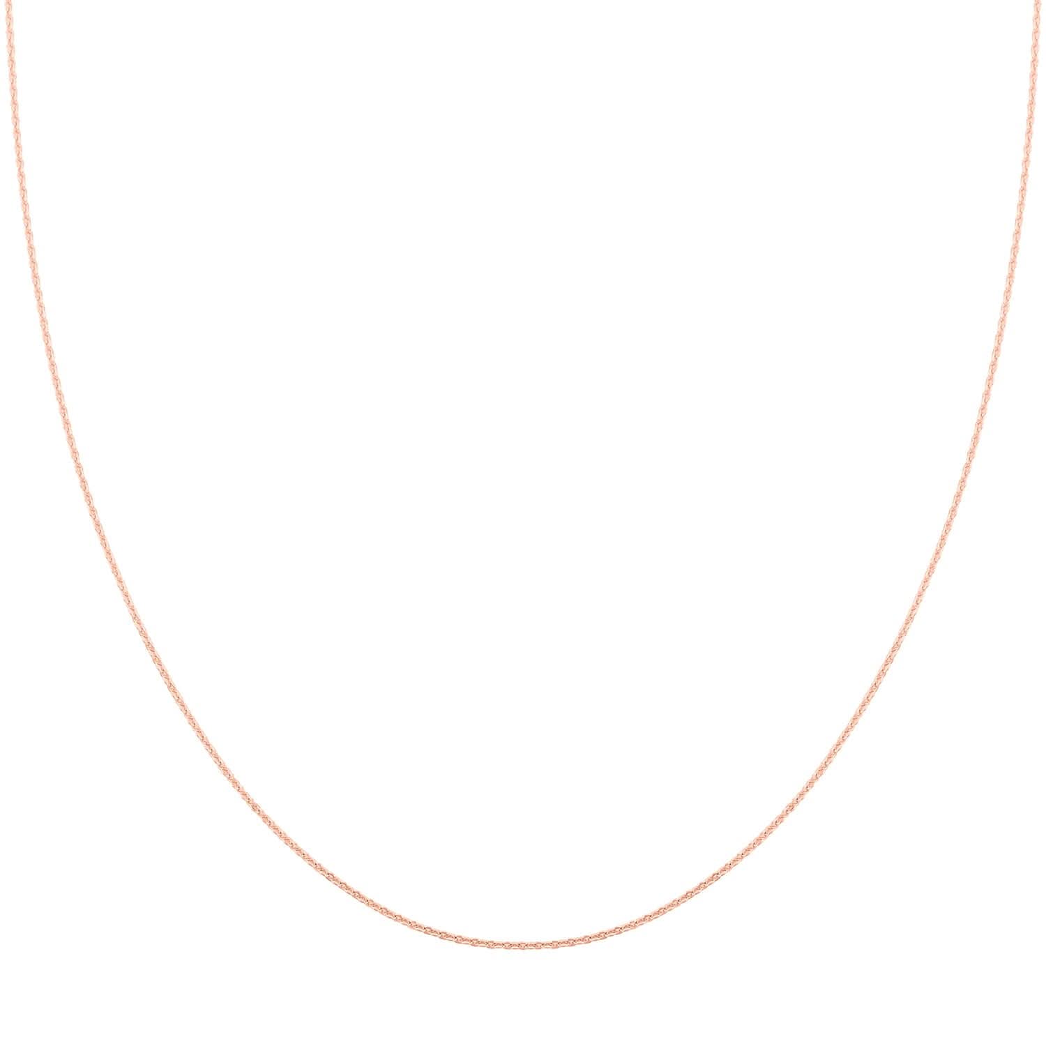 14K Rose Gold Over Sterling Silver Rolo Chain Necklace 18 Inches 1.30 Grams