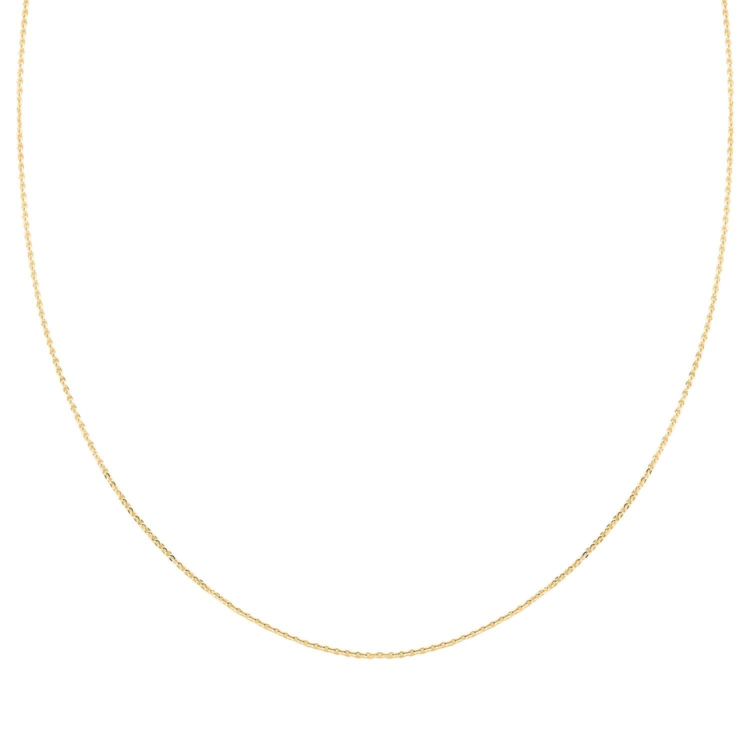 14K Yellow Gold Over Sterling Silver Rolo Chain Necklace 18 Inches 1.20 Grams