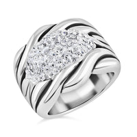 Austrian Crystal Radiant Ring in Sterling Silver