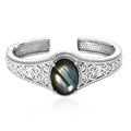Malagasy Labradorite 17.25 ctw Cuff Bracelet in Stainless Steel (6.50 In) - Sticky add to cart bar