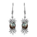 Artisan Crafted Blue Horizon Turquoise 2.10 ctw Earrings in Black Oxidized Sterling Silver - Sticky add to cart bar