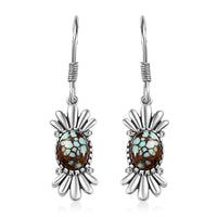 Artisan Crafted Blue Horizon Turquoise 2.10 ctw Earrings in Black Oxidized Sterling Silver