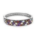 Multi Gemstone 14.50 ctw Bangle Bracelet in Stainless Steel (6.50 In) - Sticky add to cart bar