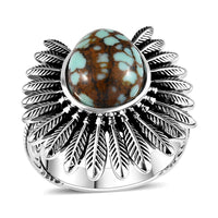 Artisan Crafted Blue Horizon Turquoise Fly Ring in Sterling Silver