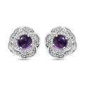 African Amethyst 1.10 ctw Knotted Earrings in Stainless Steel - Sticky add to cart bar