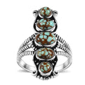 Artisan Crafted Blue Horizon 5 stone Turquoise Ring in Sterling Silver - Sticky add to cart bar