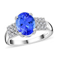 Certified & Appraised Luxoro AAA Tanzanite and G-H I2 Diamond Ring in 14K White Gold (Size 10.0) 4.60 Grams 2.75 ctw - Sticky add to cart bar