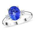 Certified & Appraised Luxoro 14K White Gold AAA Tanzanite, Diamond (G-H, I2) Ring (Size 10.0) 2.50 ctw - Sticky add to cart bar