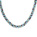Larimar and Multi Gemstone 89.38 ctw Necklace in Platinum Over Sterling Silver 18 Inches - Sticky add to cart bar