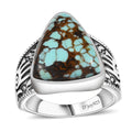 Artisan Crafted Blue Horizon Turquoise 8.80 ctw Men's Ring in Sterling Silver - Sticky add to cart bar