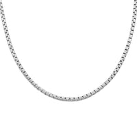 Italian Sterling Silver Round Box Lucida Chain Necklace 18 Inches 18.60 Grams