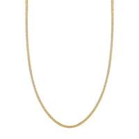 Italian 14K Yellow Gold Over Sterling Silver Brillantina 3 Layer Chain Necklace 18 Inches 6 Grams