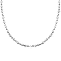 Italian Rhodium Over Sterling Silver Diamond-cut Saturno Chain Necklace 18 Inches 12.1 Grams