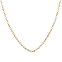 Italian 14K YG Over and Sterling Silver Typhoon Chain Necklace 18 Inches 4.80 Grams