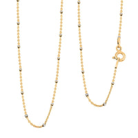 Italian 14K YG Over and Sterling Silver Diamond-cut Flat Cube Chain Necklace (18 Inches) (1.70 g)