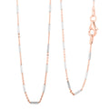 Italian 14K RG Over and Sterling Silver Diamond-cut Tube Chain Necklace 18 Inches 3 Grams - Sticky add to cart bar