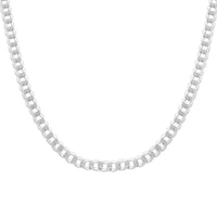 Italian Sterling Silver Super Flat Curb Chain Necklace 22 Inches 19.5 Grams