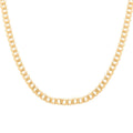 Italian 14K Yellow Gold Over Sterling Silver Super Flat Curb Chain Necklace 22 Inches 19.5 Grams - Sticky add to cart bar