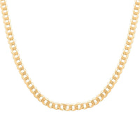 Italian 14K Yellow Gold Over Sterling Silver Super Flat Curb Chain Necklace 22 Inches 19.5 Grams