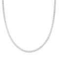 Italian Sterling Silver Double Curb Link Pave Chain Necklace 20 Inches 19.8 Grams - Sticky add to cart bar