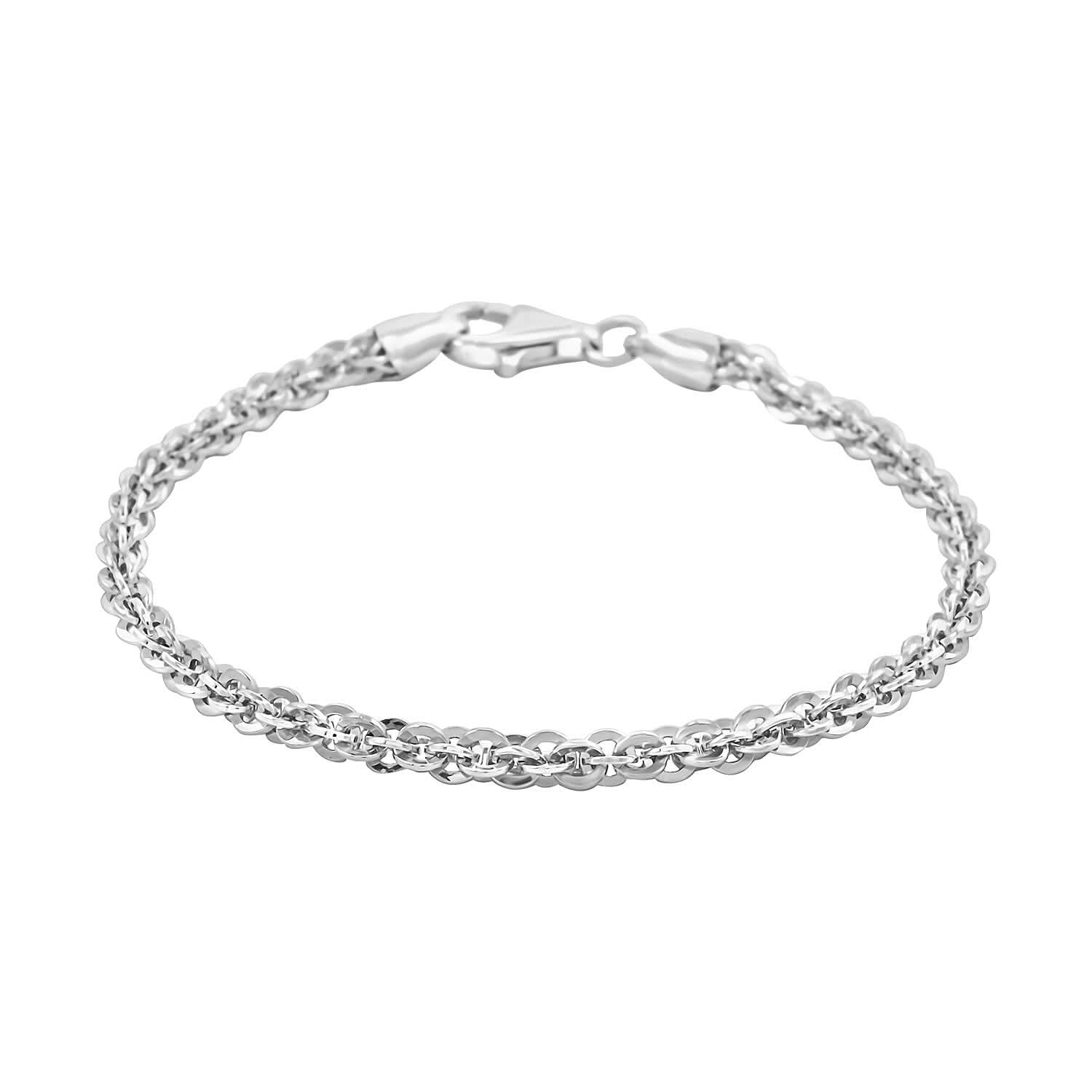 Italian Sterling Silver Vortex Chain Bracelet (7.50 In) 7.11 Grams