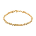 Italian 14K Yellow Gold Over Sterling Silver Vortex Chain Bracelet (7.50 In) 7 Grams - Sticky add to cart bar
