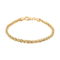 Italian 14K Yellow Gold Over Sterling Silver Vortex Chain Bracelet (7.50 In) 7 Grams