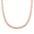 Italian 14K RG Over and Sterling Silver Round Ice Chain Necklace 18 Inches 30.4 Grams - Sticky add to cart bar
