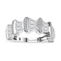 Moissanite Ring in Rhodium Over Sterling Silver (Size 10.0) 1.70 ctw