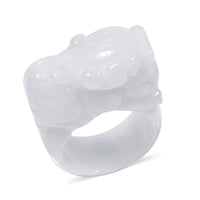 Natural Jade Carved Pixiu Band Ring (Size 10.0) 75.00 ctw