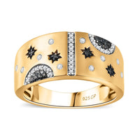 GP Celestial Dream Collection Blue Diamond (IR), Diamond Ring in 18K Vermeil YG Over Sterling Silver (Size 10.0) 0.30 ctw