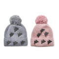 Set of 2 Gray and Pink WinterKnitted Beanie Hat - Sticky add to cart bar