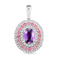Rhapsody 950 Platinum AAAA Madagascar Purple Sapphire and Pink Spinel, Diamond E-F VS Pendant 4.85 Grams 1.60 ctw - Sticky add to cart bar