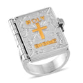 Bible Book and Double Shankes Ring in ION Plated YG and Stainless Steel (Size 10.0) - Sticky add to cart bar