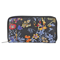 "UNION CODE -RFID Protected 100% Genuine Leather Women's Wallet THEME: Flower print  SIZE: 7.5(L)x4.5(W)x0.5(H) inches COLOR: Black "