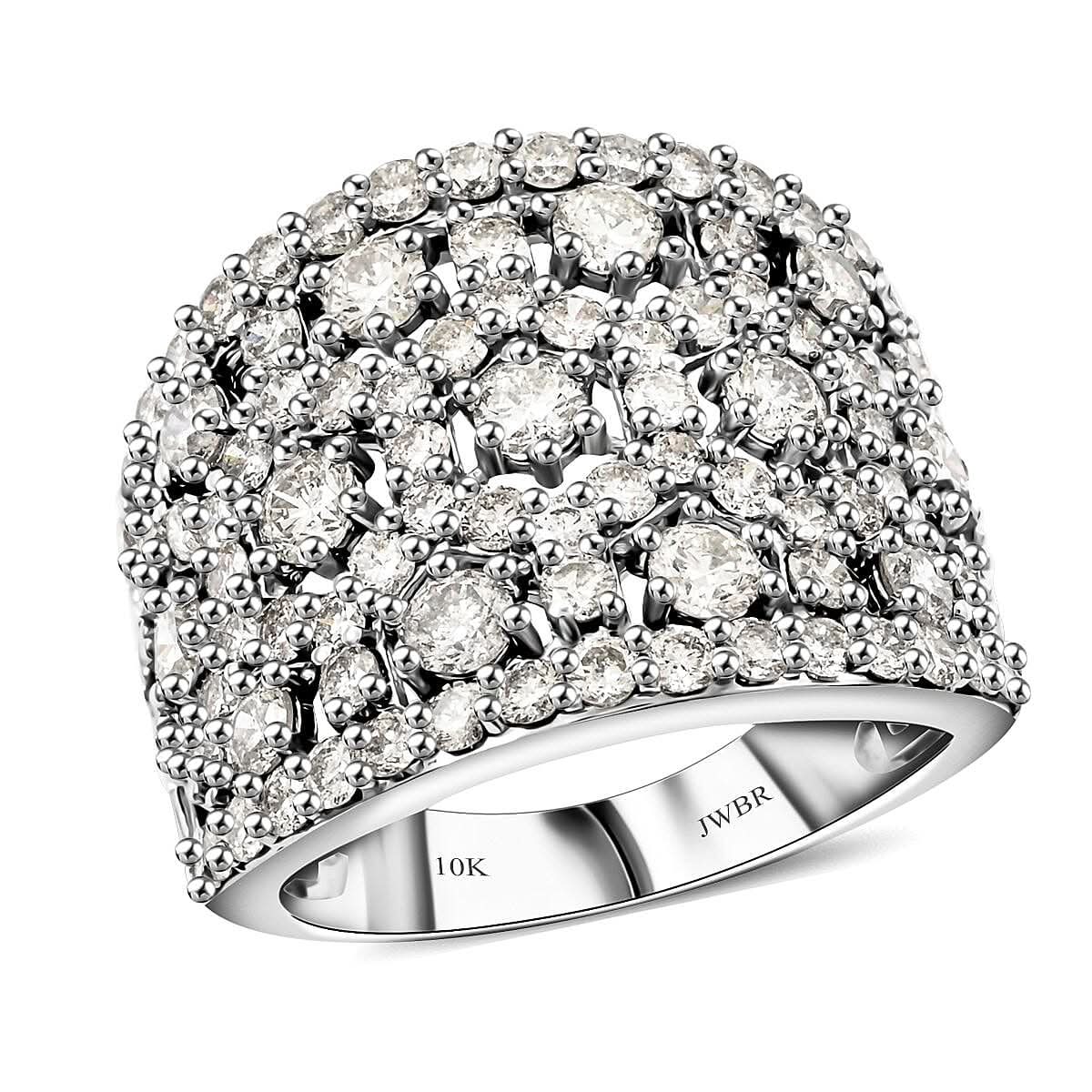 10K White Gold Diamond Ring 6.40 Grams 3.05 ctw