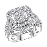 One Time Only 10K White Gold Diamond Ring (Size 10.0) (8.40 g) 3.05 ctw