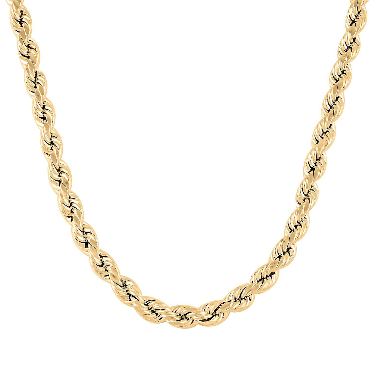 5mm Diamond-cut Rope Chain Necklace in 10K Yellow Gold 10.50 Grams 26 Inches
