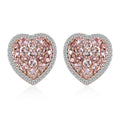 D'Joy Premium Blush Tourmaline and White Zircon 2.80 ctw Heart Earrings in 18K Vermeil Rose Gold Over Sterling Silver - Sticky add to cart bar