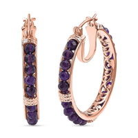 Karis African Amethyst Earrings in 18K RG Plated 11.10 ctw